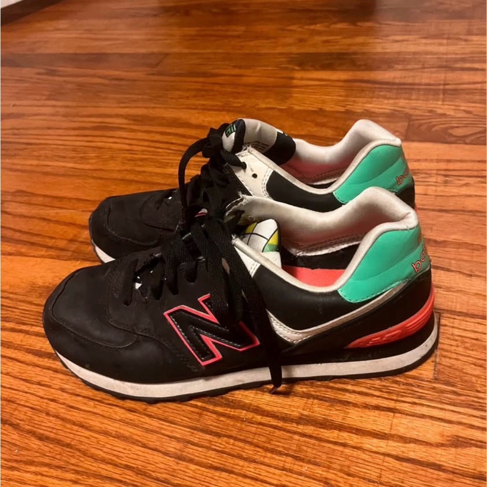 New Balance Black and Coral Sneakers